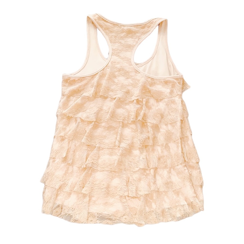 Forever 21 Lace Floral Racerback Ruffle Top - Picture 4 of 5